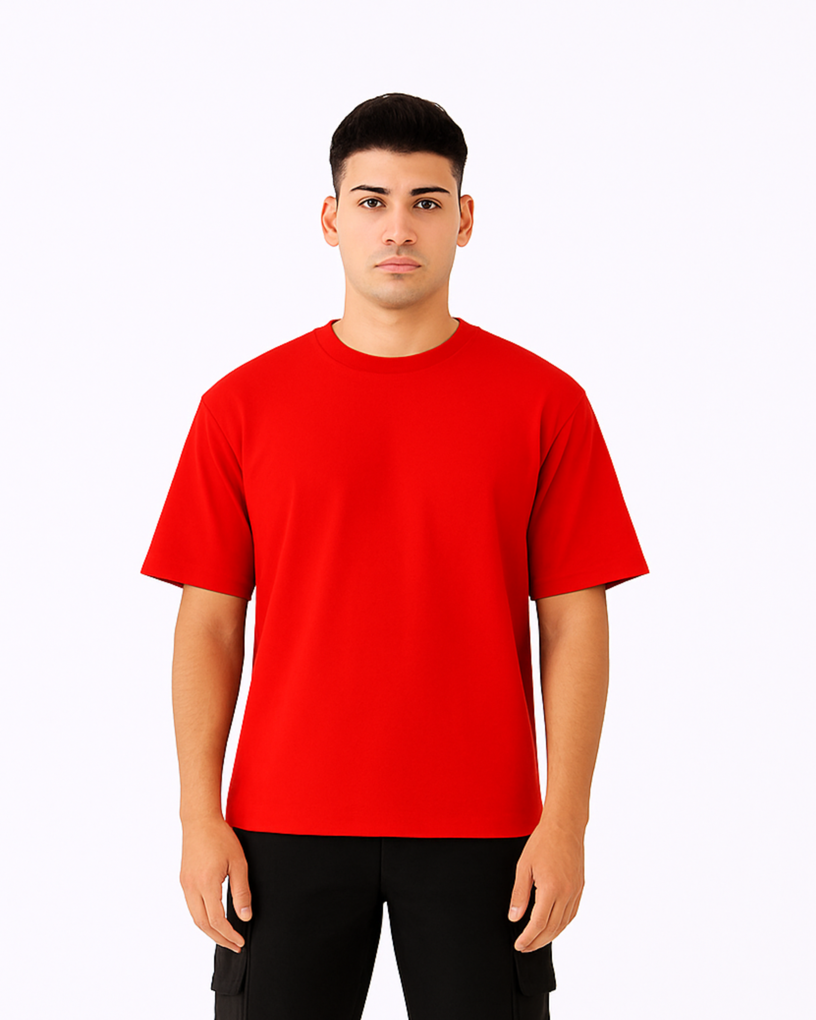 Oversized Round Neck T-shirt - Red