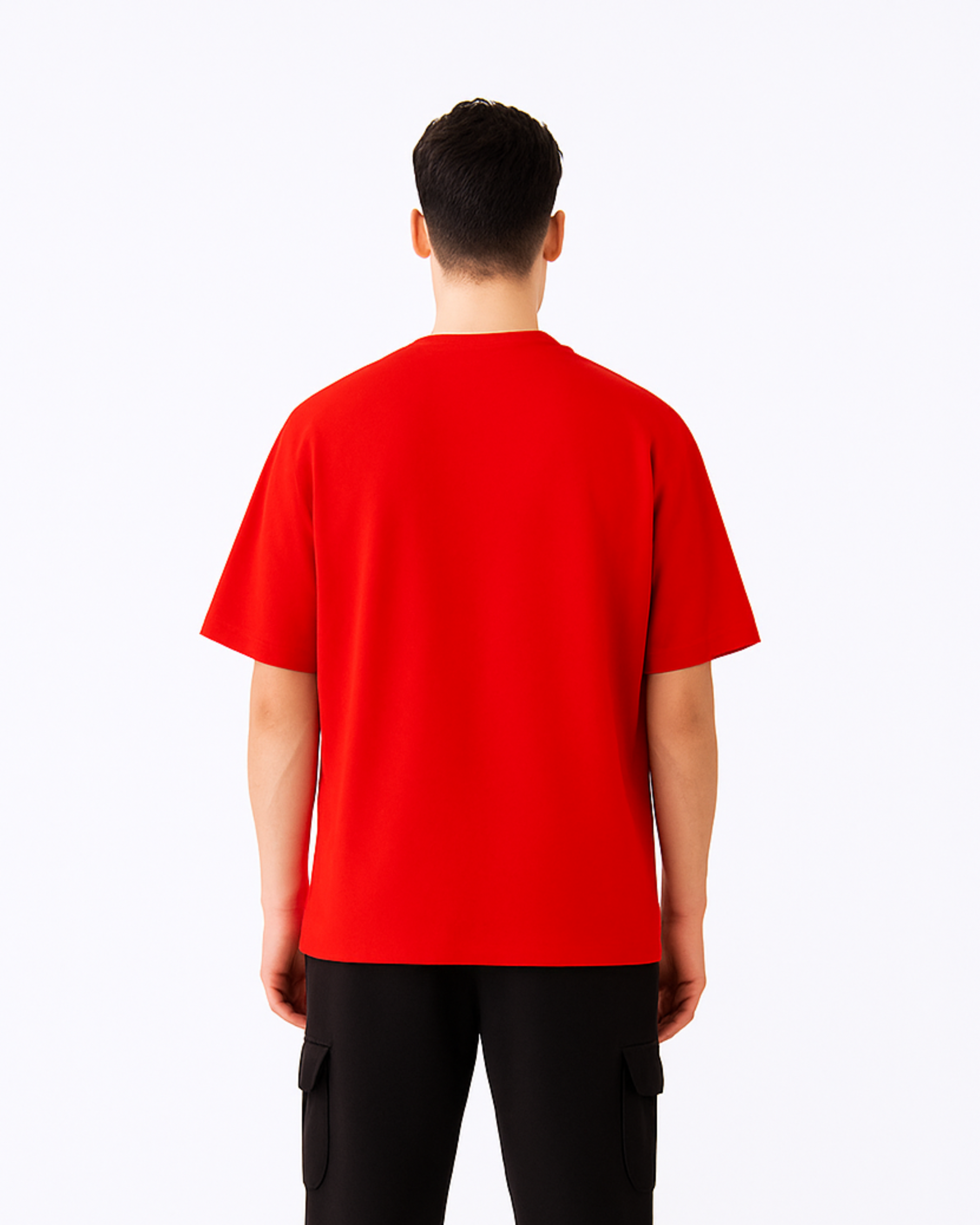 Oversized Round Neck T-shirt - Red