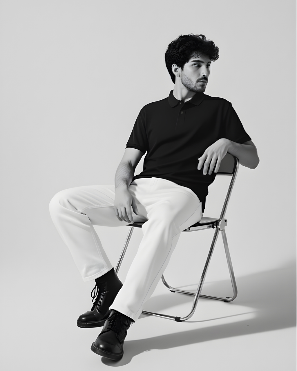Men’s Classic Polo Neck T-shirt - Black