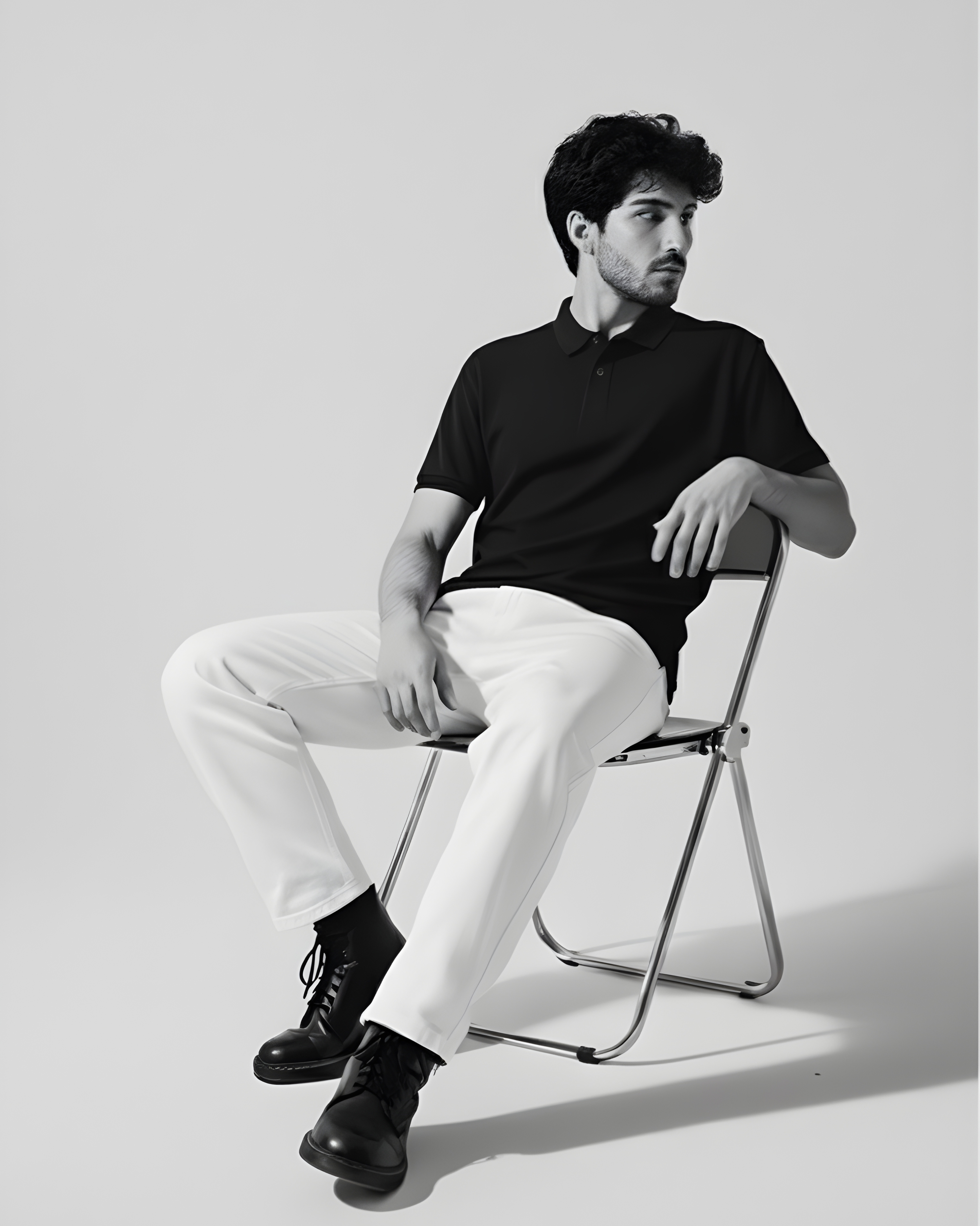 Men’s Classic Polo Neck T-shirt - Black