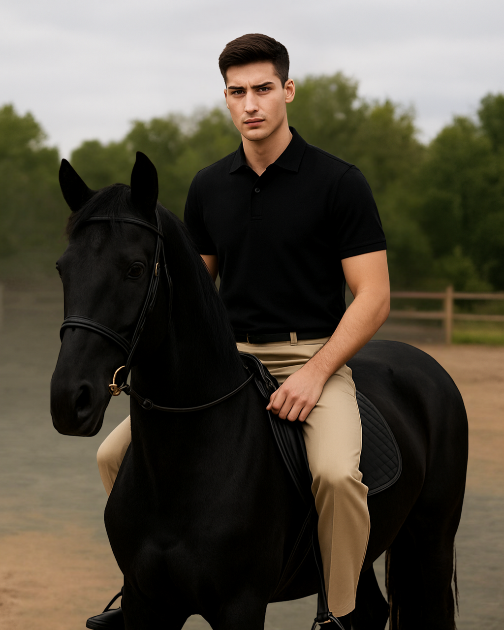 Classic Polo Neck T-shirt - Black