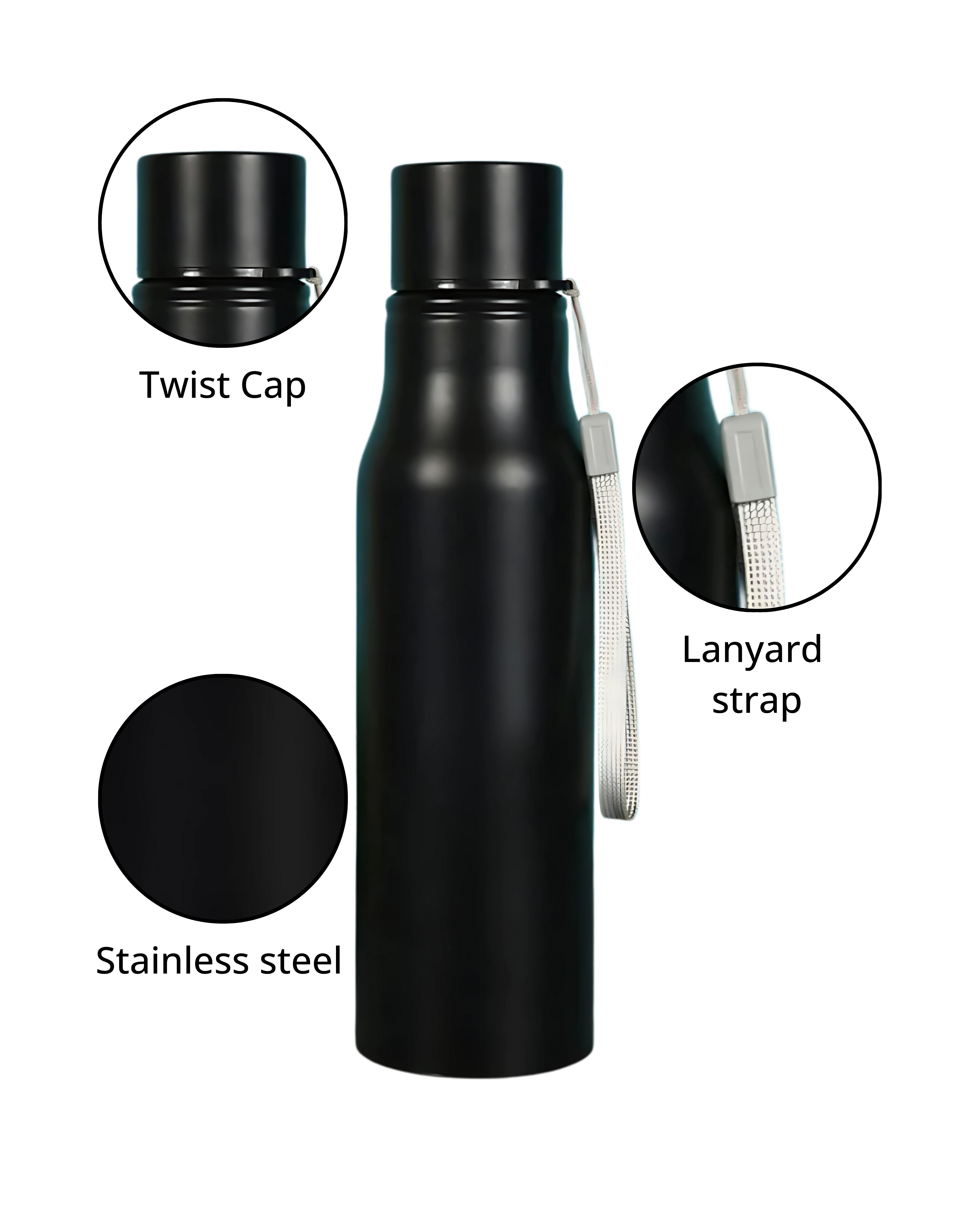 Celestia Orbit - Matte Black Stainless Steel 750ml