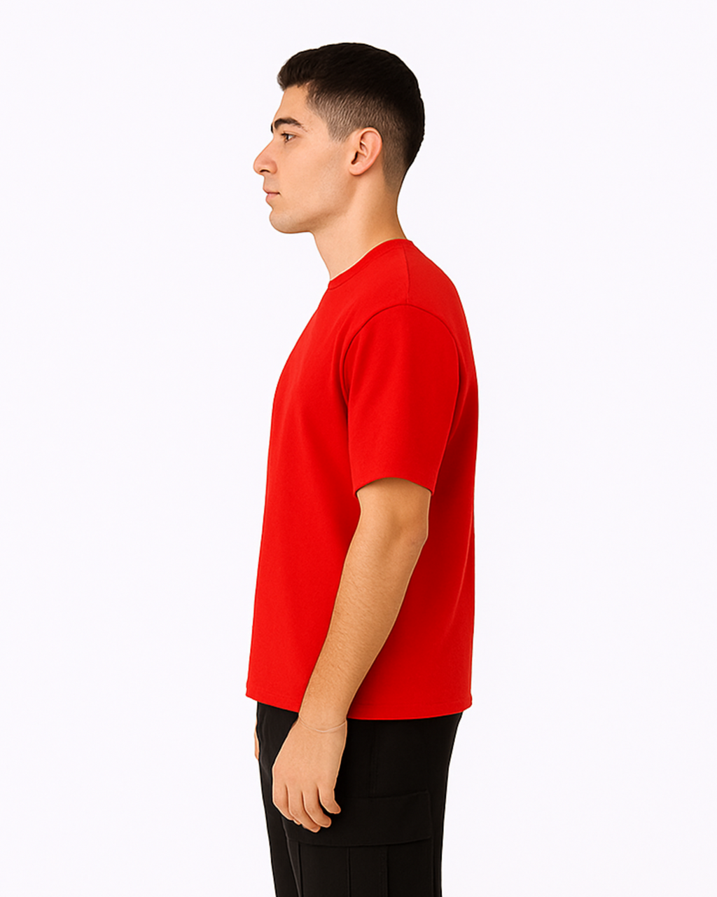 Oversized Round Neck T-shirt - Red