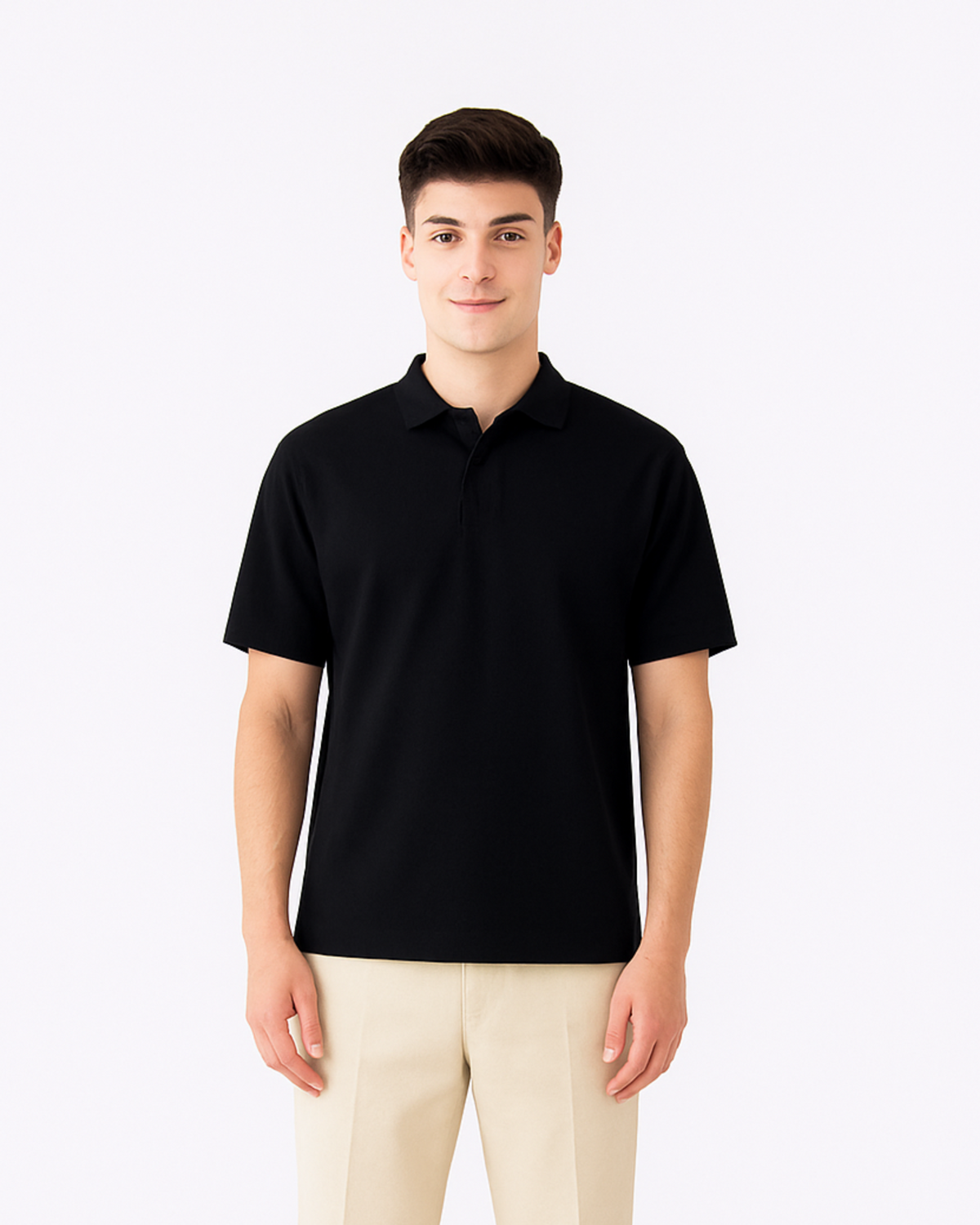 Classic Polo Neck T-shirt - Black