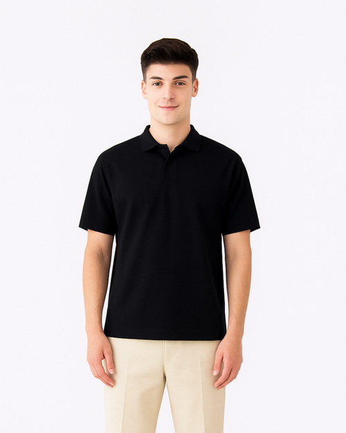 Classic Polo Neck T-shirt - Black