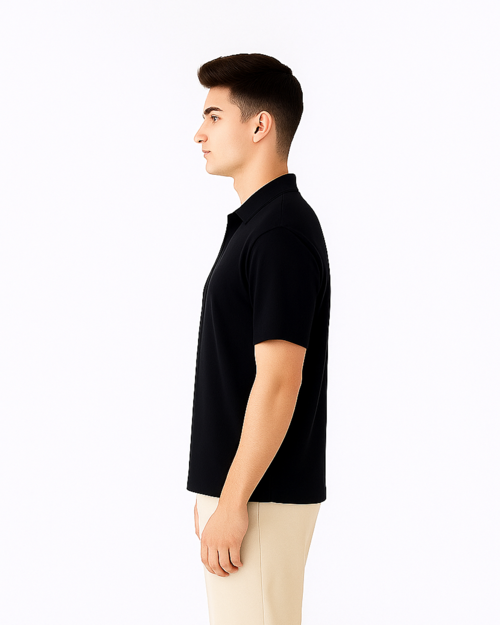Classic Polo Neck T-shirt - Black