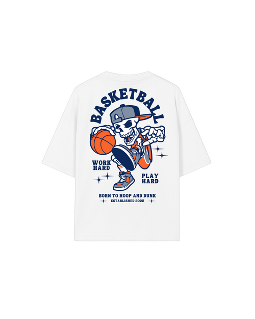 Harmonious Basketball Skull Oversized T-shirt